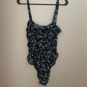 NWOT Nasty Gal Floral Mesh Bodysuit
